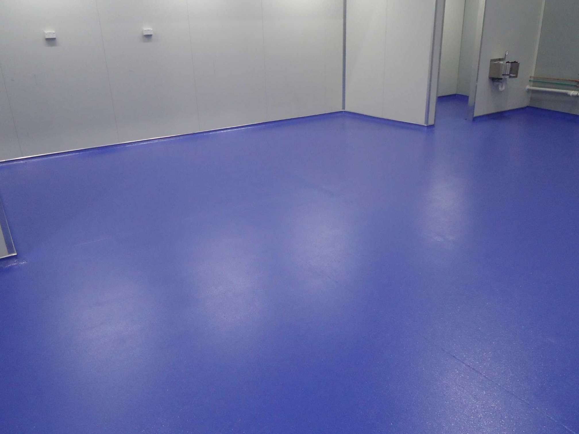 Commercial kitchen epoxy flooring with seamless blue non-slip finish in Sydney