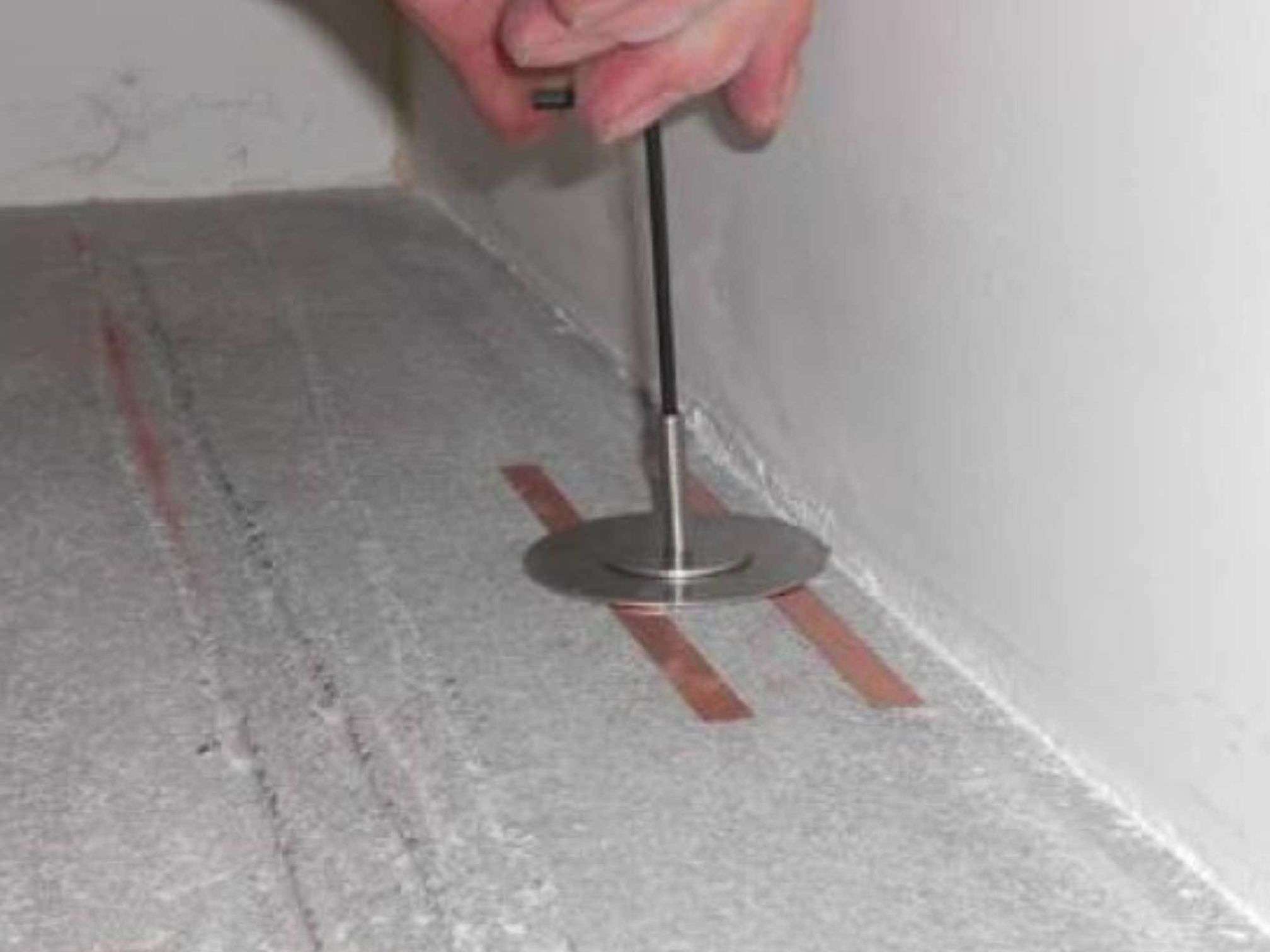 ESD earth-point installation bonded into the floor in Sydney