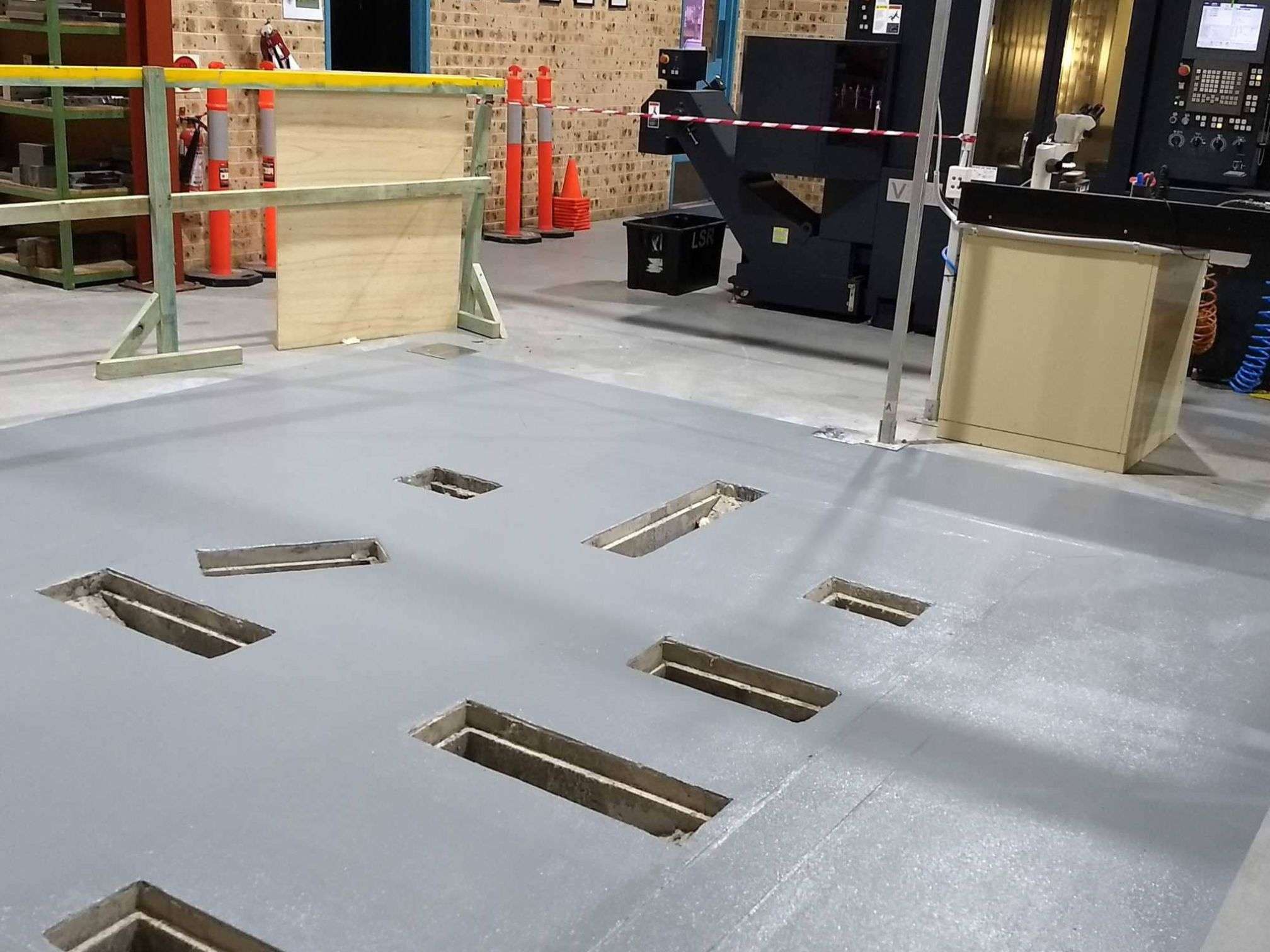 Finished ESD epoxy floor in a Sydney warehouse